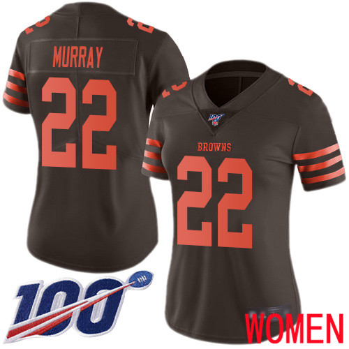 Cleveland Browns Eric Murray Women Brown Limited Jersey #22 NFL Football 100th Season Rush Vapor Untouchable